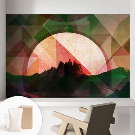 Papier peint intissé mural classique avec imprimé motifs décoratifs design élégant non‑tissé Collines pittoresques 104x70 cm (1/5)