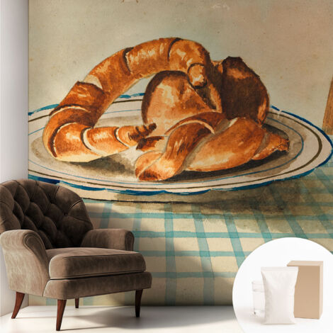 Papier peint intissé avec imprimé pour décoration intérieure pour rénovation a motif - Colle incluse gratuite Pâtisseries 250x250 cm (1/5)