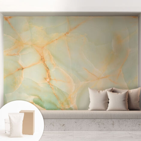 Papier peint intissé décoratif pour salon chambre et cuisine Facile à poser avec colle Élégance marbrée 208x146 cm (1/5)