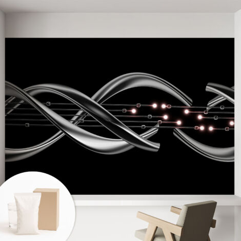 Papier peint intissé mural classique avec imprimé motifs décoratifs design élégant non‑tissé Motif tressé 152x104 cm (1/5)