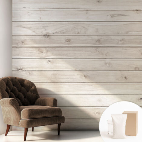Papier peint décoratif avec colle pour salon, chambre à coucher et bureau – Design moderne et facile à poser Bois naturel 250x250 cm (1/5)