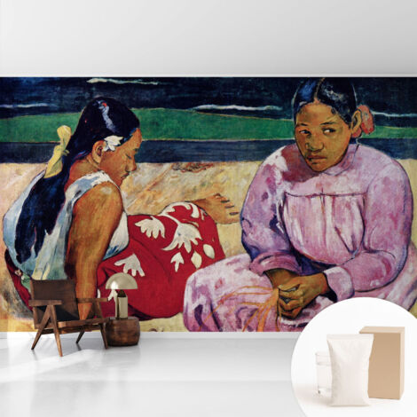 Papier peint intissé avec imprimé pour décoration intérieure pour rénovation a motif - Colle incluse gratuite Scène de plage 416x254 cm (1/5)