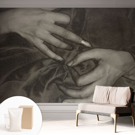 Papier peint intissé avec imprimé pour décoration intérieure pour rénovation a motif - Colle incluse gratuite Matière des mains 312x219 cm (1/5)