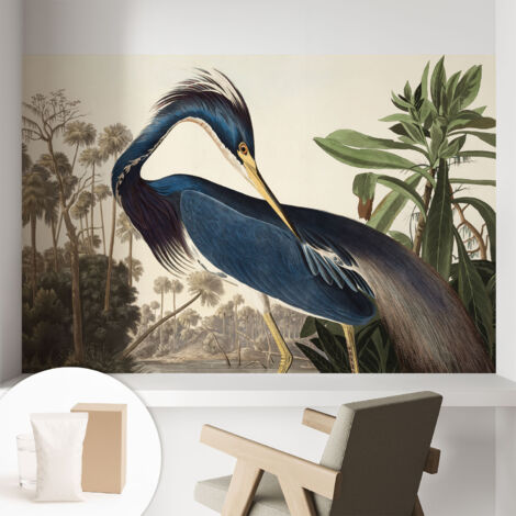Papier peint intissé à motifs décoratifs pour salon chambre et bureau Décoration murale élégante avec colle Nature exotique 104x70 cm