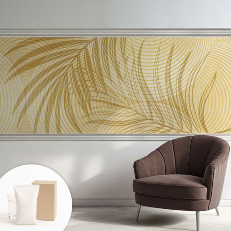 Papier peint intissé avec imprimé pour décoration intérieure pour rénovation a motif - Colle incluse gratuite Élégance tropicale 250x104 cm (1/5)
