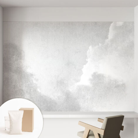 Papier peint intissé décoratif pour salon chambre et cuisine Facile à poser avec colle Nuages subtils 152x104 cm (1/5)