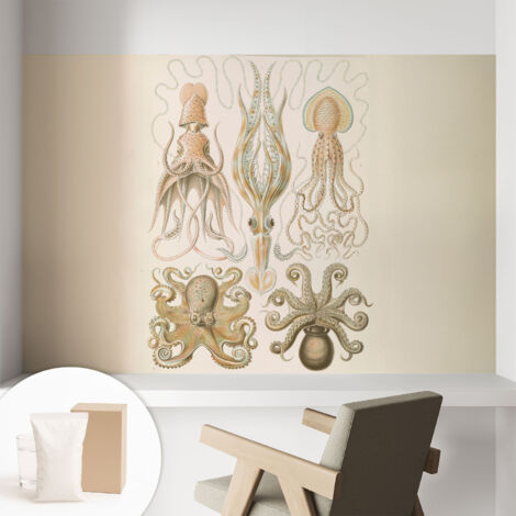 Papier peint intissé mural pour salon chambre à coucher tendance et originale - Colle incluse gratuite Vie marine 104x70 cm (1/5)