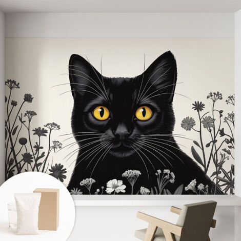 Papier peint intissé décoratif pour salon chambre et cuisine Facile à poser avec colle Fleurs de coquelicot 152x104 cm (1/5)