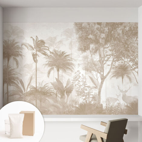 Papier peint intissé avec imprimé installation simple qualité excellente sans désordre - Colle incluse gratuite Paysage tropical 152x104 cm