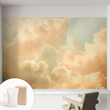 Papier peint intissé mural installation rapide du papier peint durable et résistante - Colle incluse gratuite Nuages éthérés 152x104 cm (1/5)