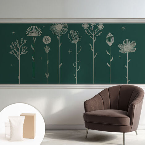 Papier peint intissé décoratif pour chambre et salon Design moderne à poser facilement - Colle incluse gratuite Fleurs délicates 250x104 cm (1/5)