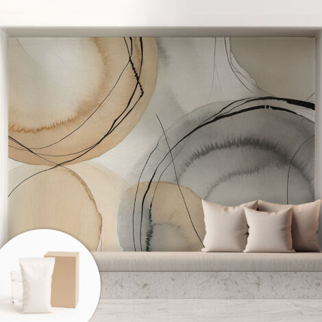 Papier peint intissé décoratif pour salon chambre et cuisine Facile à poser avec colle Harmonie géométrique 208x146 cm (1/5)
