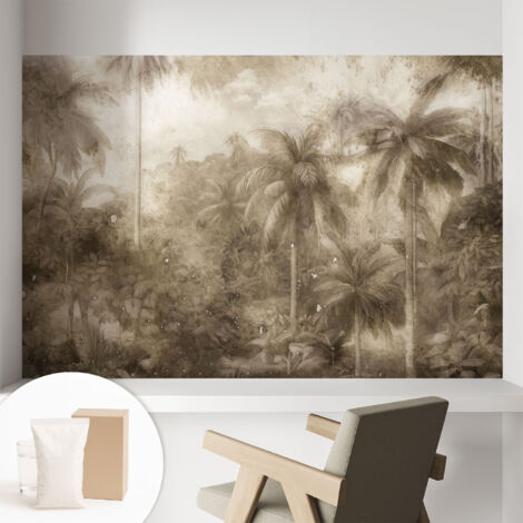 Papier peint intissé décoratif pour salon chambre et cuisine Facile à poser avec colle Paysage exotique 104x70 cm (1/5)