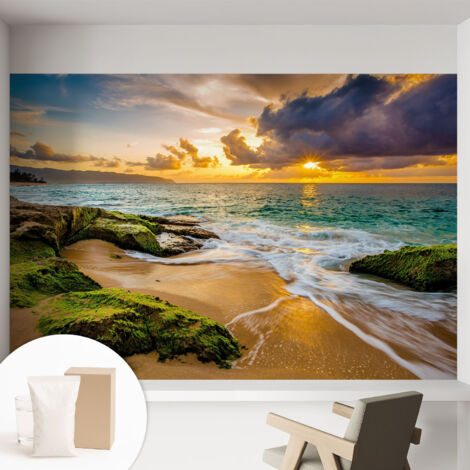 Papier peint intissé avec imprimé installation simple qualité excellente sans désordre - Colle incluse gratuite Harmonie marine 152x104 cm (1/5)