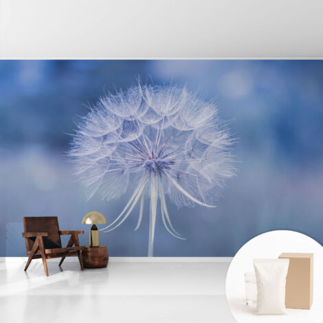 Papier peint intissé avec imprimé pour décoration intérieure pour rénovation a motif - Colle incluse gratuite Délice bleu 416x254 cm (1/5)