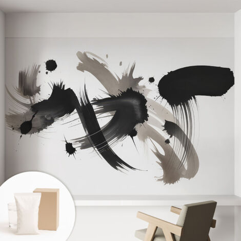 Papier peint intissé mural classique avec imprimé motifs décoratifs design élégant non‑tissé Expression abstraite 152x104 cm (1/5)