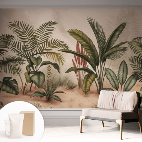 Papier peint intissé décoratif avec motifs pour salon et chambre a motif - Colle incluse gratuite Motif végétal 312x219 cm (1/5)