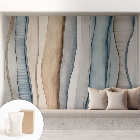 Papier peint intissé décoratif avec motifs pour salon et chambre a motif - Colle incluse gratuite Rayures abstraites 208x146 cm (1/5)