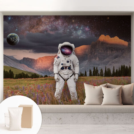 Papier peint intissé avec imprimé pour décoration intérieure pour rénovation a motif - Colle incluse gratuite Paysage cosmique 208x146 cm (1/5)