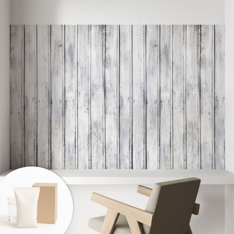 Papier peint intissé mural pour salon chambre à coucher tendance et originale - Colle incluse gratuite Planches de bois 104x70 cm (1/5)