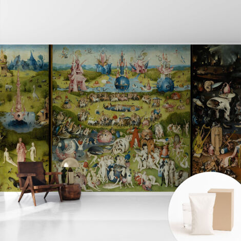 Papier peint intissé avec imprimé pour décoration intérieure pour rénovation a motif - Colle incluse gratuite Jardin mystérieux 416x254 cm (1/5)