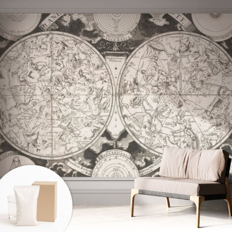 Papier peint intissé décoratif pour salon chambre et cuisine Facile à poser avec colle Carte stellaire 312x219 cm (1/5)