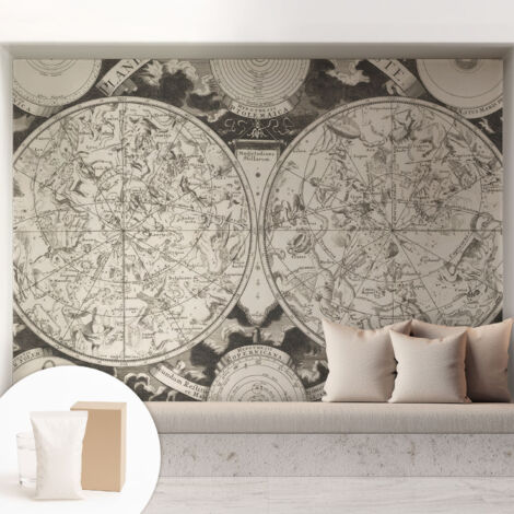 Papier peint intissé décoratif pour salon chambre et cuisine Facile à poser avec colle Carte stellaire 208x146 cm (1/5)