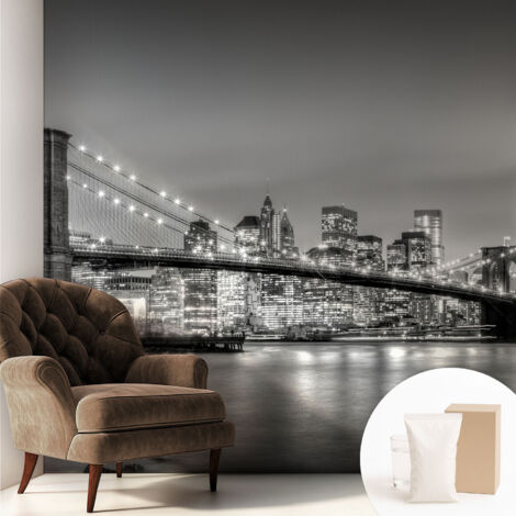 Papier peint intissé avec imprimé pour décoration intérieure pour rénovation a motif - Colle incluse gratuite Pont métropolitain 250x250 cm (1/5)