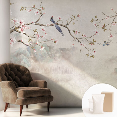 Papier peint intissé décoratif pour salon chambre et cuisine Facile à poser avec colle Paysage oriental 250x250 cm (1/5)