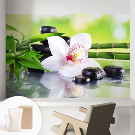 Papier peint intissé décoratif pour chambre et salon Design moderne à poser facilement - Colle incluse gratuite Calme de la nature 104x70 cm (1/5)