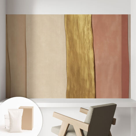 Papier peint intissé décoratif avec motifs pour salon et chambre a motif - Colle incluse gratuite Bandes ondulées 104x70 cm (1/5)
