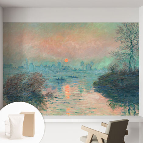Papier peint intissé avec imprimé pour intérieur moderne application facile a motif - Colle incluse gratuite Crépuscule évocateur 152x104 cm (1/5)