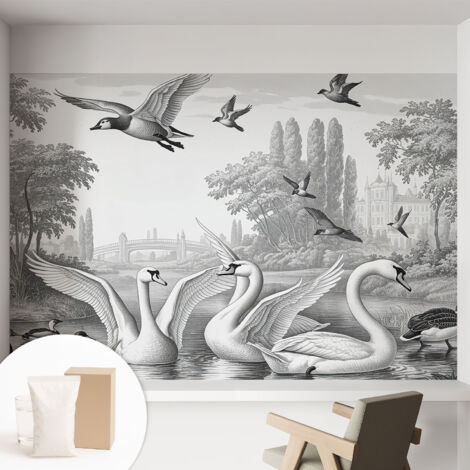 Papier peint intissé mural avec imprimé motifs décoratifs - style contemporain - Colle incluse gratuite Paysage classique 152x104 cm (1/5)