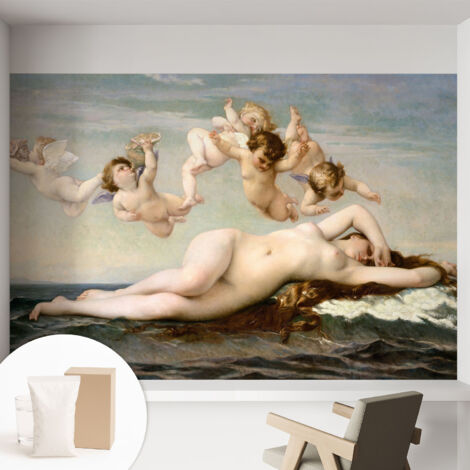 Papier peint intissé mural classique avec imprimé motifs décoratifs design élégant non‑tissé Scène mythique 152x104 cm (1/5)