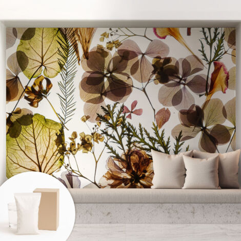 Papier peint intissé décoratif pour salon chambre et cuisine Facile à poser avec colle Composition naturelle 208x146 cm (1/5)