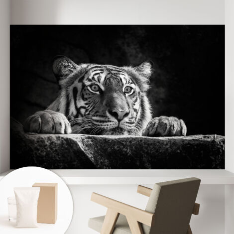 Papier peint intissé décoratif avec motifs pour salon et chambre a motif - Colle incluse gratuite Regard prédateur 104x70 cm (1/5)