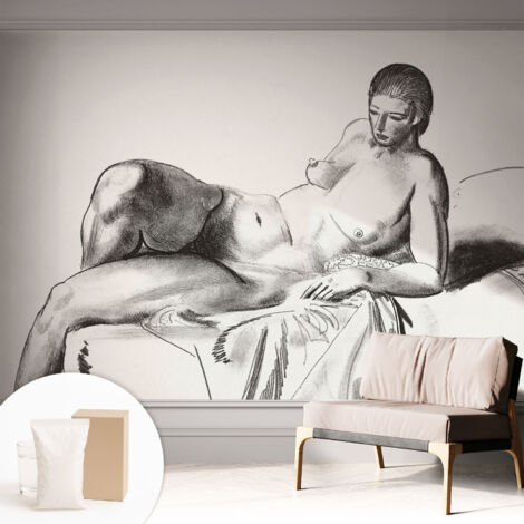 Papier peint intissé mural classique avec imprimé motifs décoratifs design élégant non‑tissé Nu artistique 312x219 cm (1/5)