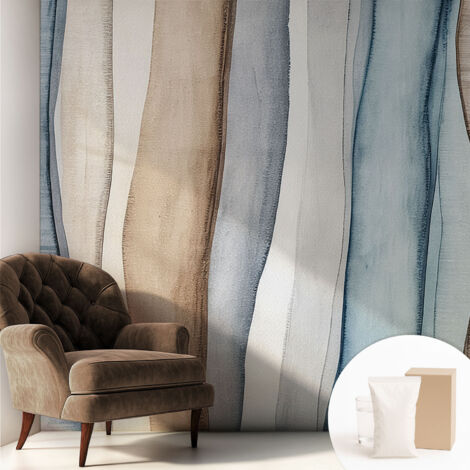 Papier peint intissé décoratif avec motifs pour salon et chambre a motif - Colle incluse gratuite Rayures abstraites 250x250 cm (1/5)