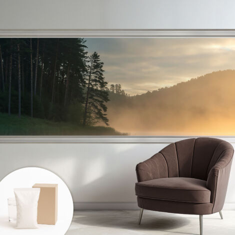 Papier peint intissé pour salon chambre à coucher peint imprimé Installation facile - Colle incluse gratuite Matin brumeux 250x104 cm (1/5)