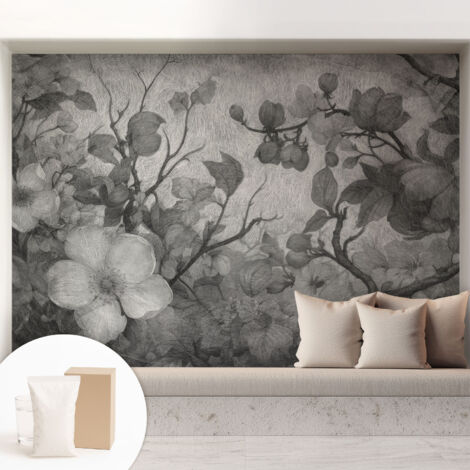 Papier peint intissé décoratif pour salon chambre et cuisine Facile à poser avec colle Fleur sur une branche 208x146 cm (1/5)