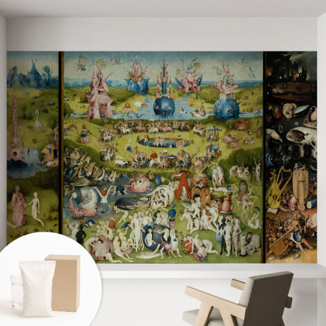 Papier peint intissé avec imprimé pour décoration intérieure pour rénovation a motif - Colle incluse gratuite Jardin mystérieux 152x104 cm (1/5)