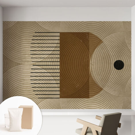 Papier peint intissé décoratif pour salon chambre et cuisine Facile à poser avec colle Géométrie de l'harmonie 152x104 cm (1/5)
