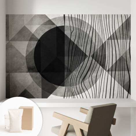 Papier peint intissé avec imprimé installation simple qualité excellente sans désordre - Colle incluse gratuite Formes abstraites 104x70 cm (1/5)
