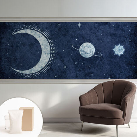Papier peint intissé décoratif pour chambre et salon Design moderne à poser facilement - Colle incluse gratuite Motif étoilé 250x104 cm (1/5)