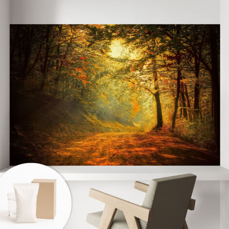 Papier peint intissé avec imprimé pour décoration intérieure pour rénovation a motif - Colle incluse gratuite Paysage d'automne 104x70 cm (1/5)