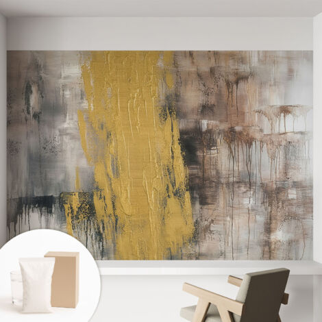 Papier peint intissé avec imprimé pour décoration intérieure pour rénovation a motif - Colle incluse gratuite Vision abstraite 152x104 cm (1/5)