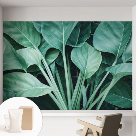 Papier peint intissé à motifs décoratifs pour salon chambre et bureau Décoration murale élégante avec colle Nature verdoyante 152x104 cm (1/5)