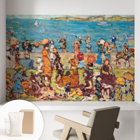 Papier peint intissé classique moderne pour salon et chambre à coucher Décoration rapide avec colle Scène de plage 104x70 cm (1/5)