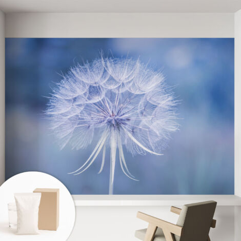 Papier peint intissé avec imprimé pour décoration intérieure pour rénovation a motif - Colle incluse gratuite Délice bleu 152x104 cm (1/5)
