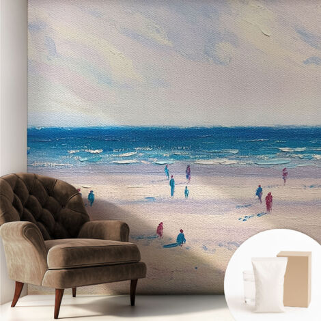 Papier peint intissé avec imprimé pour décoration intérieure pour rénovation a motif - Colle incluse gratuite Paysage marin 250x250 cm (1/5)